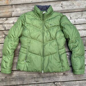 Vintage Y2K Gray Tab Nike Puffer Jacket Olive Green Medium